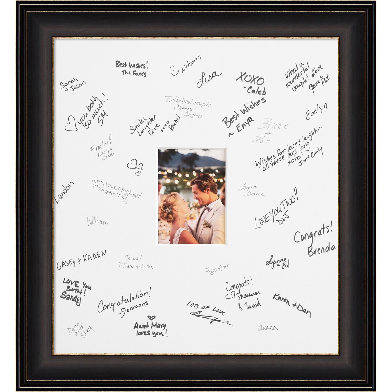 Trio Signature Mat Picture Frame, Photo Frame Wedding Guest Book Alternative, Autograph Picture Mat for Signature Board, Wedding Celebrations Graduations Support Encouragement or Retirement
